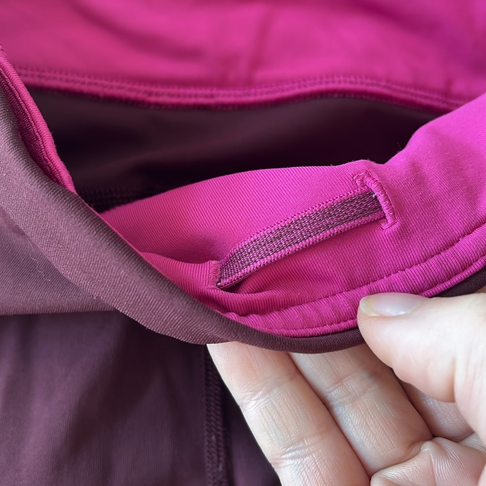 Lululemon 4 Burgundy Leggings with Pink Accents - Picture 3 of 5